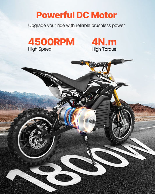 1800W Electric Brushless DC Motor Kit - 48V 4500rpm Motor with Upgraded Speed Controller and Foot Pedal Throttle Kit for Go Karts E - Bike Motorcycle Scooter DIY - Powersport Electric Scooters