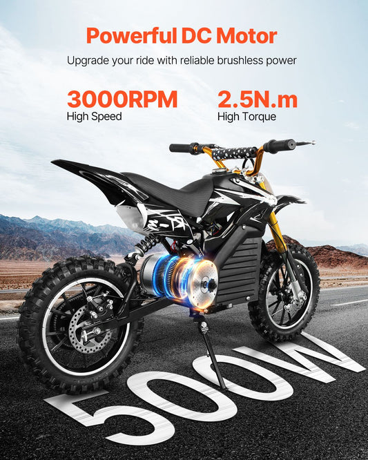 500W Electric Brushless DC Motor Kit - 36V 3000rpm Motor with Upgraded Speed Controller, Throttle Grip Kit for Go Karts E - Bike Motorcycle Scooter - Powersport Electric Scooters