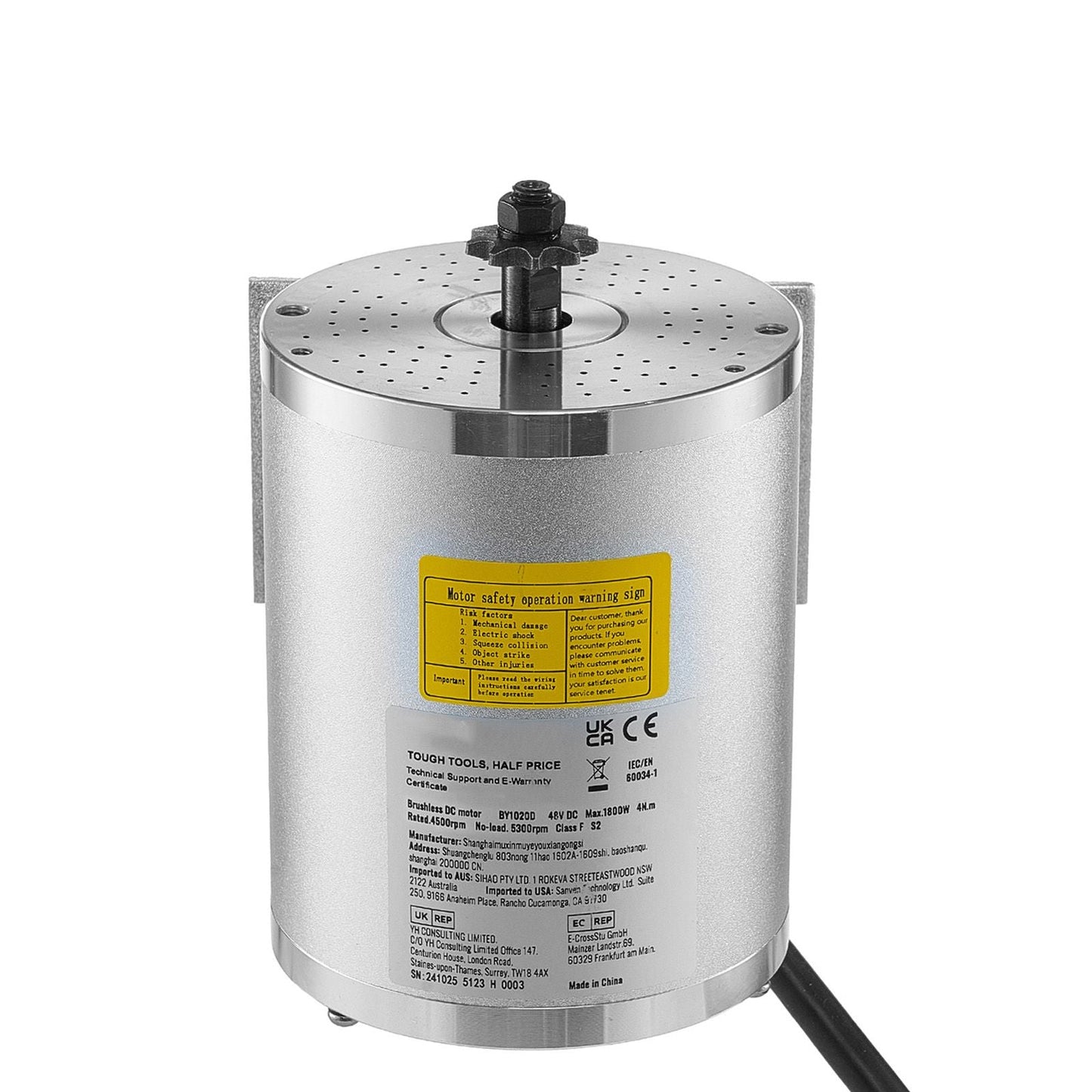 1800W Electric Brushless DC Motor, 48V 4500rpm Go Kart Electric Motor, Electric Dirt Bike Motor Engine for E - Bike Motorcycle Scooter DIY - Powersport Electric Scooters