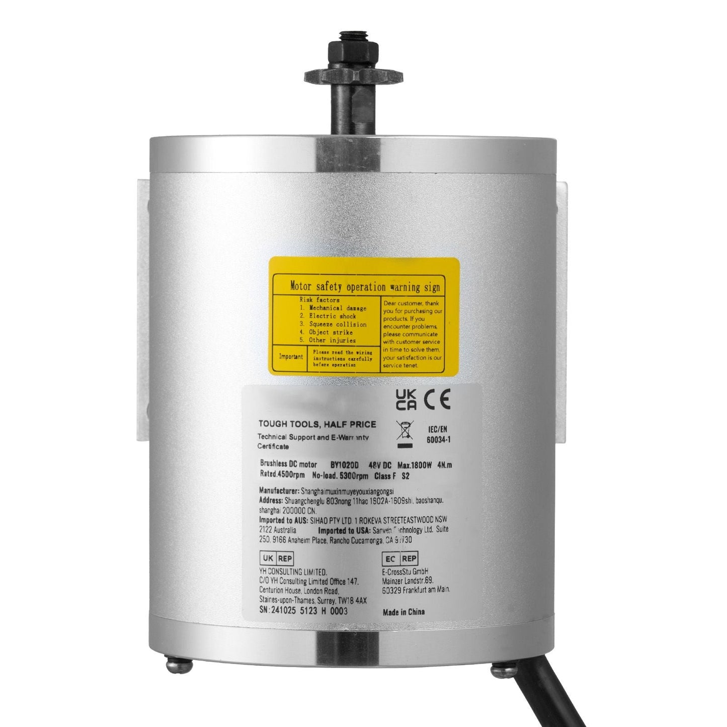 1800W Electric Brushless DC Motor, 48V 4500rpm Go Kart Electric Motor, Electric Dirt Bike Motor Engine for E - Bike Motorcycle Scooter DIY - Powersport Electric Scooters