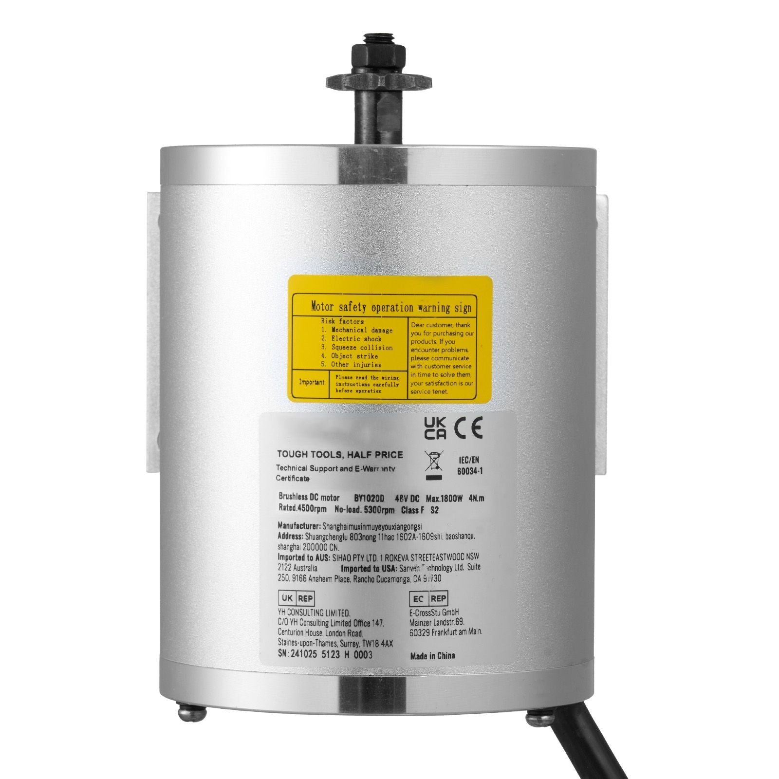 1800W Electric Brushless DC Motor, 48V 4500rpm Go Kart Electric Motor, Electric Dirt Bike Motor Engine for E - Bike Motorcycle Scooter DIY - Powersport Electric Scooters