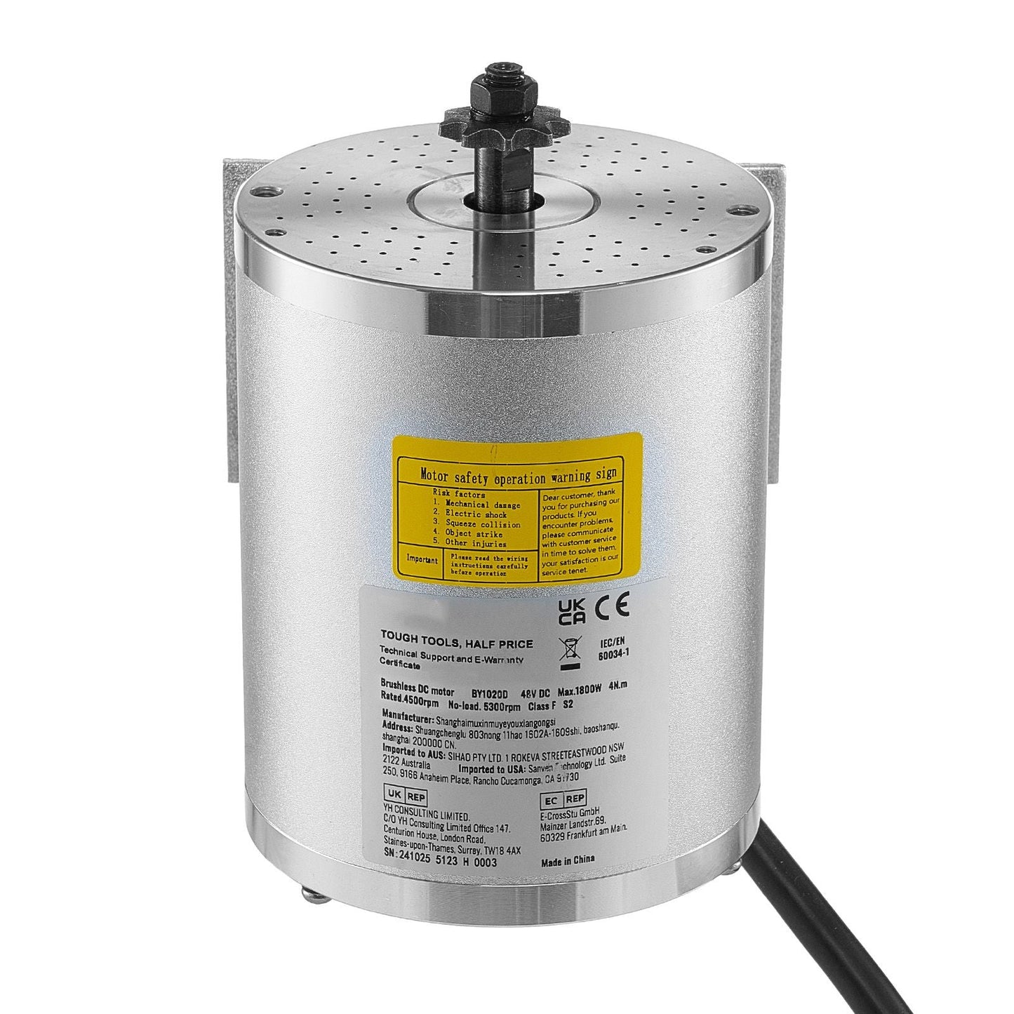 1800W Electric Brushless DC Motor, 48V 4500rpm Go Kart Electric Motor, Electric Dirt Bike Motor Engine for E - Bike Motorcycle Scooter DIY - Powersport Electric Scooters