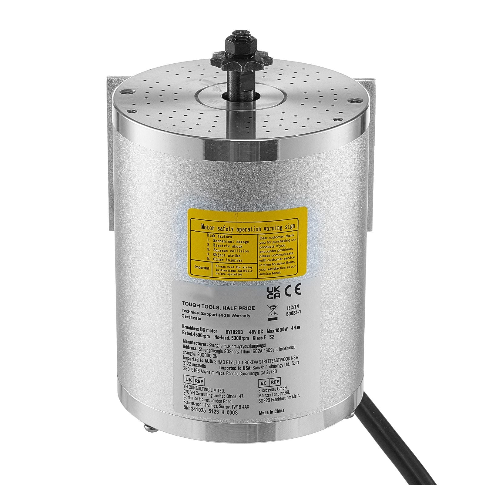 1800W Electric Brushless DC Motor, 48V 4500rpm Go Kart Electric Motor, Electric Dirt Bike Motor Engine for E - Bike Motorcycle Scooter DIY - Powersport Electric Scooters