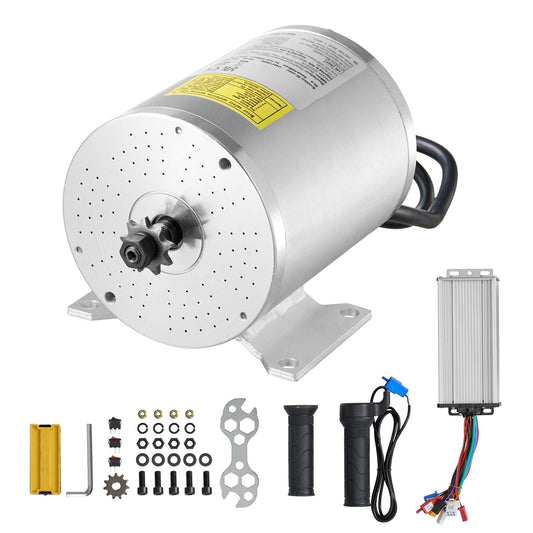 1800W Electric Brushless DC Motor Kit - 48V 4500rpm Motor with Upgraded Speed Controller and Throttle Grip Kit for Go Karts E - Bike Motorcycle Scooter DIY - Powersport Electric Scooters