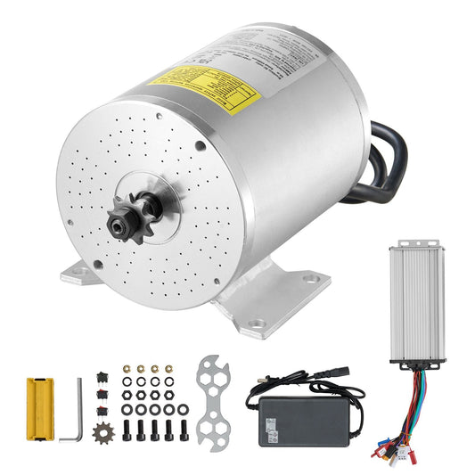 1800W Electric Brushless DC Motor Kit - 48V 4500rpm Motor with Upgraded Speed Controller for Go Karts E - Bike Motorcycle Scooter - Powersport Electric Scooters