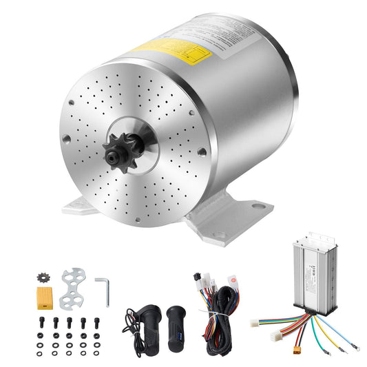 1800W Electric Brushless DC Motor Kit - 48V 4500rpm Motor with Upgraded Speed Controller, Throttle Grip Kit for Go Karts E - Bike Motorcycle Scooter - Powersport Electric Scooters