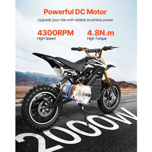 2000W Electric Brushless DC Motor Kit - 48V 4300rpm Motor with Upgraded Speed Controller and Throttle Grip Kit for Go Karts E - Bike Motorcycle Scooter DIY - Powersport Electric Scooters