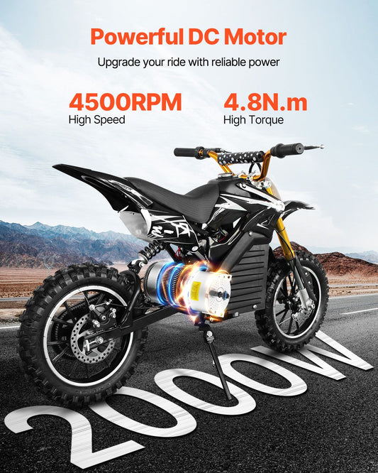 2000W Electric Brushless DC Motor Kit - 60V 4500rpm Motor with Upgraded Speed Controller for Go Karts E - Bike Motorcycle Scooter - Powersport Electric Scooters