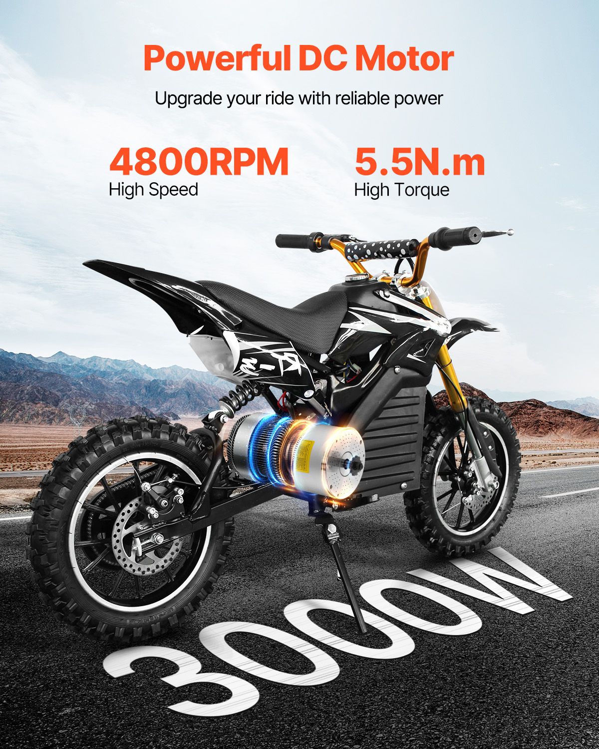 3000W Electric Brushless DC Motor, 60V 4800rpm Go Kart Electric Motor, Electric Dirt Bike Motor Engine for E - Bike Motorcycle Scooter DIY - Powersport Electric Scooters