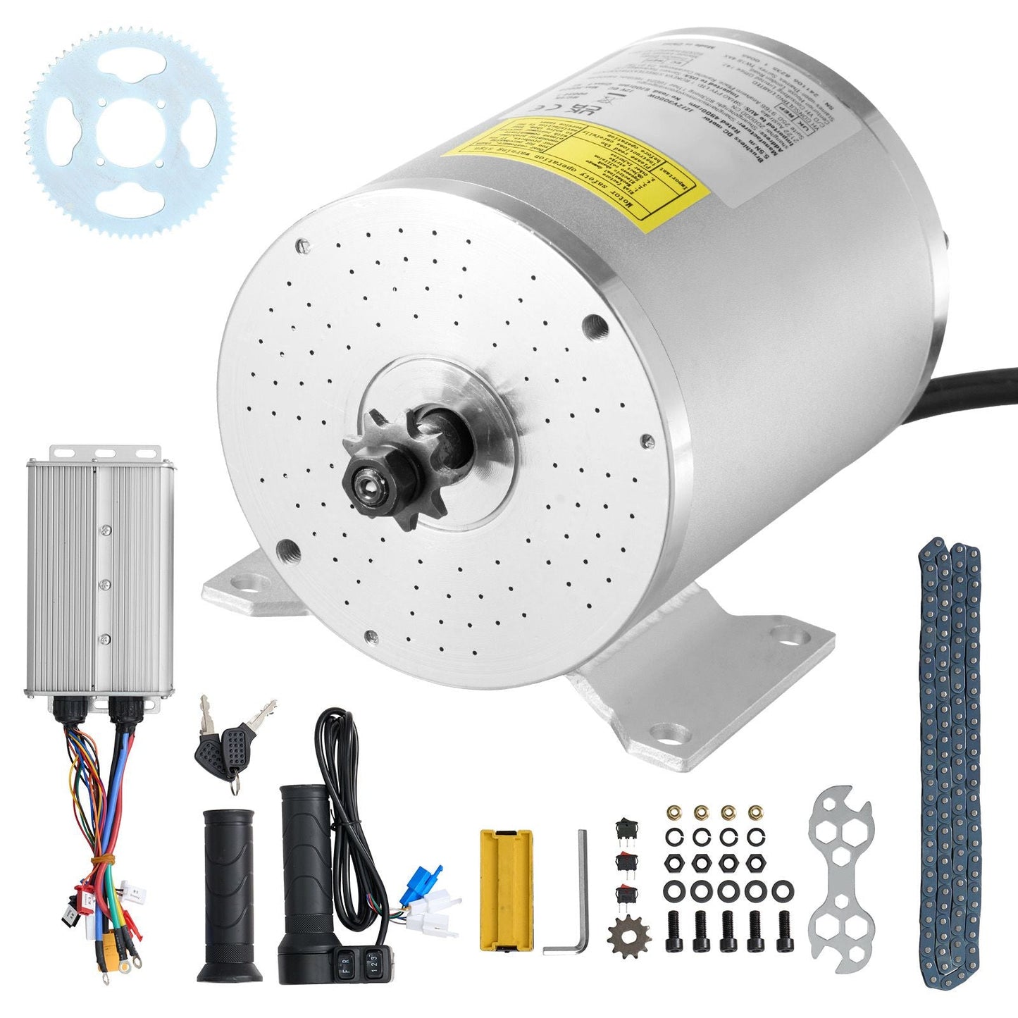 3000W Electric Brushless DC Motor Kit - 72V 4900rpm Motor with Upgraded Speed Controller and Throttle Grip Kit for Go Karts E - Bike Motorcycle Scooter DIY - Powersport Electric Scooters