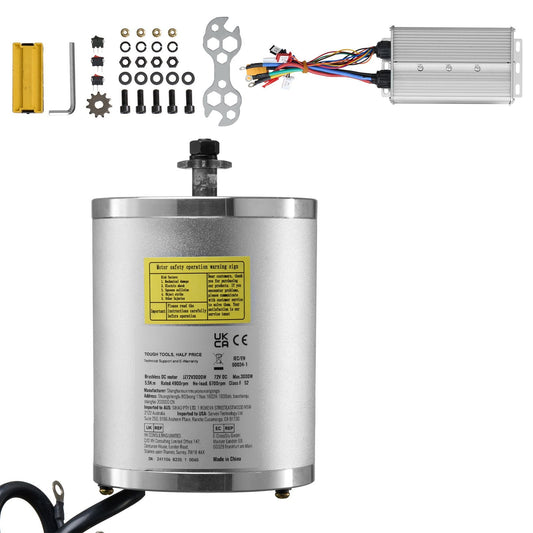 3000W Electric Brushless DC Motor Kit - 72V 4900rpm Motor with Upgraded Speed Controller for Go Karts E - Bike Motorcycle Scooter - Powersport Electric Scooters