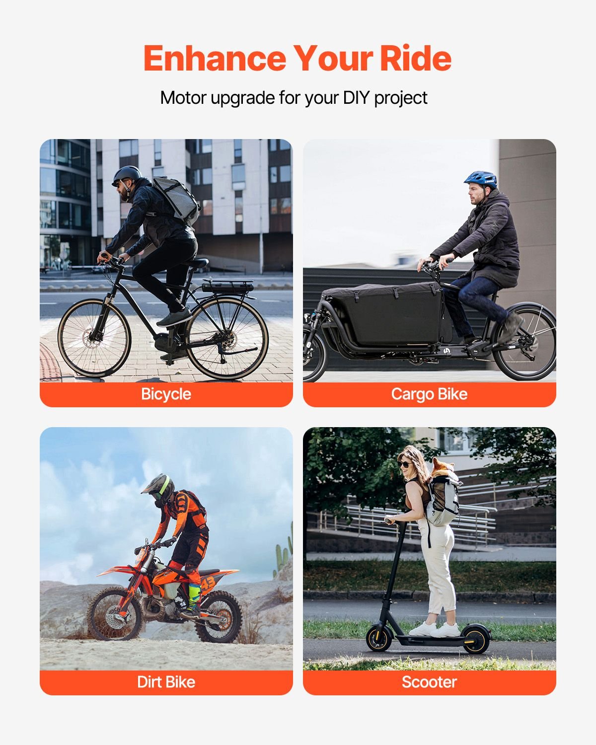 350W Electric Powerful DC Motor, 24V 3000rpm Go Kart Electric Brushed Motor, Electric Dirt Bike Motor Engine for E - Bike Motorcycle Scooter DIY - Powersport Electric Scooters