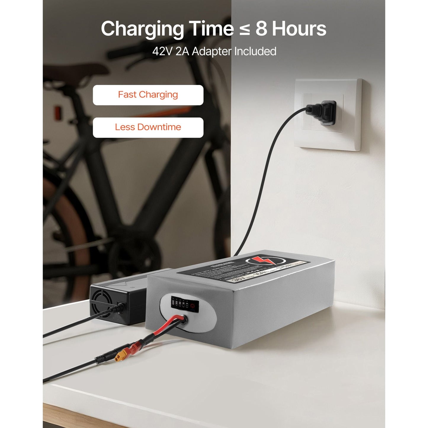 36V Electric Scooter Battery, 16Ah, Ebike Lithium Battery Pack with 30A BMS, Charger, T - Plug Expansion Cable, 500+ Cycles, Compatible with 2880W Motors, for Electric Bikes Bicycles, Scooters - Powersport Electric Scooters