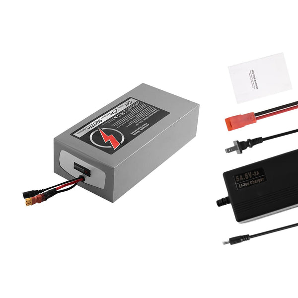 48V Electric Scooter Battery, 20Ah, Ebike Lithium Battery Pack with 30A BMS, Charger, T - Plug Expansion Cable, 500+ Cycles, Compatible with 4800W Motors, for Electric Bikes Bicycles, Scooters - Powersport Electric Scooters