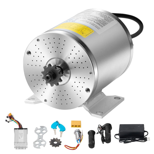 500W Electric Brushless DC Motor Kit - 36V 3000rpm Motor with Upgraded Speed Controller, Throttle Grip Kit for Go Karts E - Bike Motorcycle Scooter - Powersport Electric Scooters