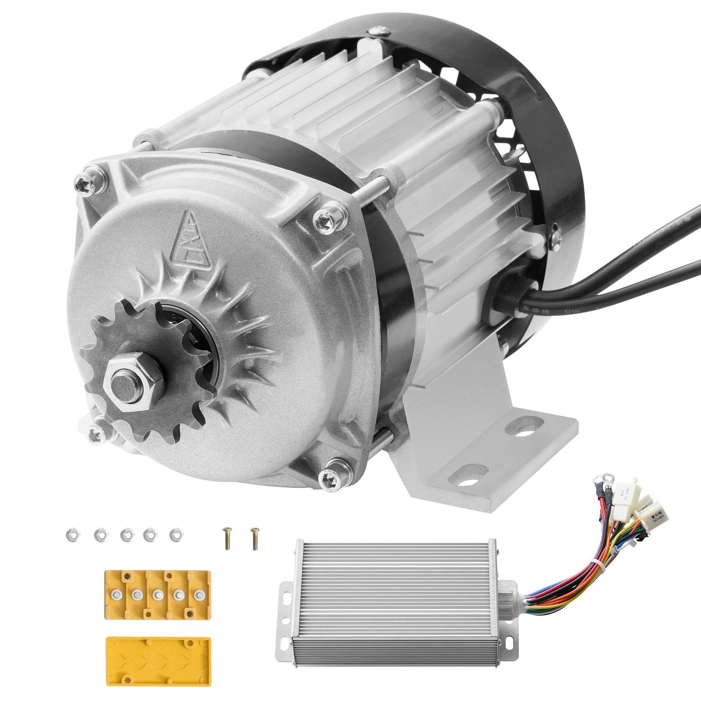 500W Electric Brushless DC Motor Kit - 48V 2700rpm Motor with Upgraded Speed Controller for Go Karts E - Bike Motorcycle Scooter - Powersport Electric Scooters
