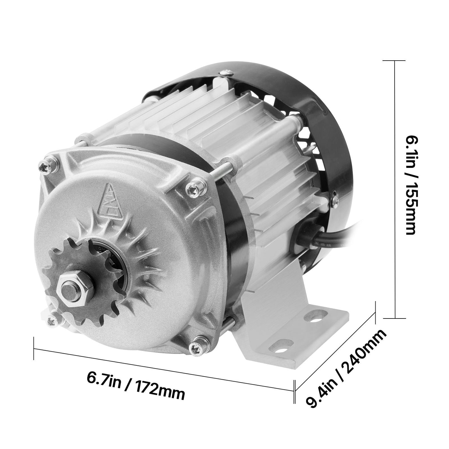 500W Electric Brushless DC Motor Kit - 48V 2700rpm Motor with Upgraded Speed Controller for Go Karts E - Bike Motorcycle Scooter - Powersport Electric Scooters