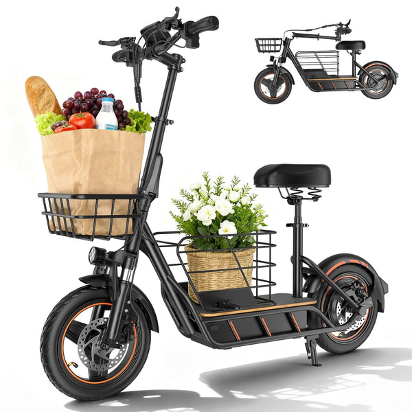 800W Electric Scooter with Seat for Adult, 36V 10Ah, 45KM Range, 10'' Off - road Tires, Fast E - scooter for Commuting - Powersport Electric Scooters