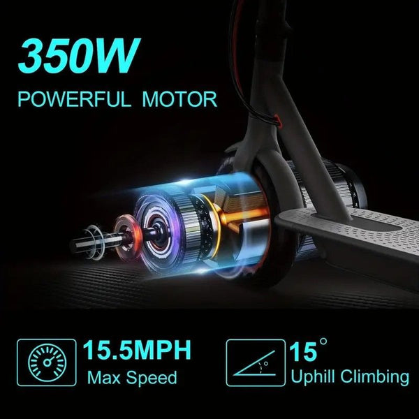 8.5' Solid Tires, 15.5mph Speed - The Durable Electric Scooter for Daily Rides - Powersport Electric Scooters