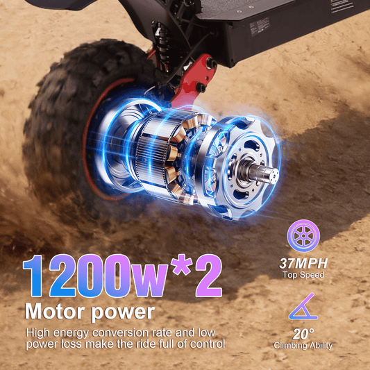 Dual Motor Electric Scooter for Adult, 37mph, 11'' Off - road Tire, 48V 21Ah Battery, Foldable Commuting eScooter - Powersport Electric Scooters