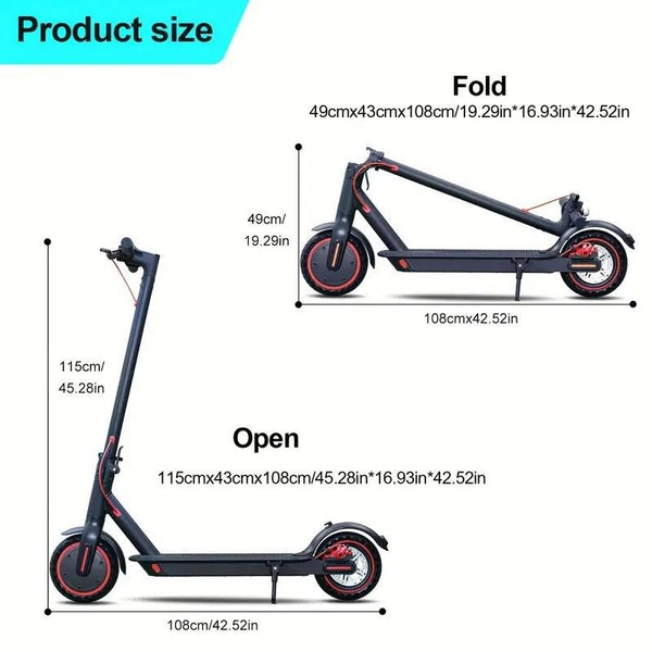 Eco - Friendly 350W Electric Scooter for Adults - 15.5 MPH, 25 Miles per Charge, 8.5" Solid Tires, Lightweight & Foldable, Great for City Travel - Powersport Electric Scooters