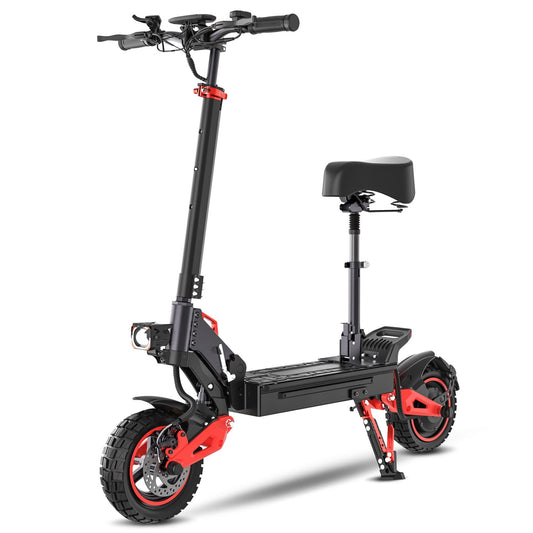 Fast 1600W Electric Scooter with Seat for Adult, Max Speed 28mph, 30miles Range, 48V 18Ah, 10'' Off - road Tires,Foldable Commuter E - scooter - Powersport Electric Scooters