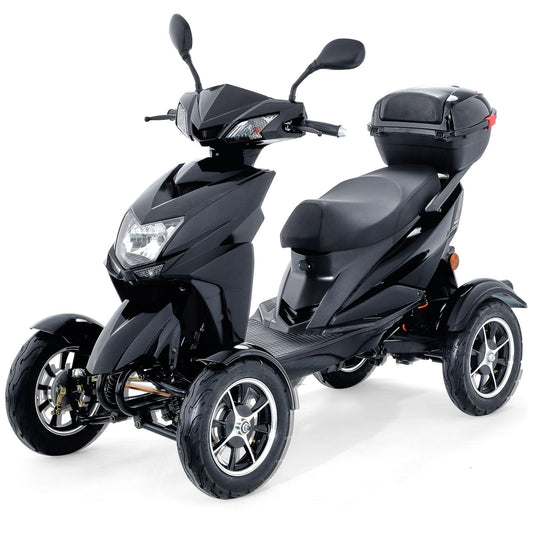 Heavy Duty 4 - Wheel Mobility Scooters for Seniors & Adults 450lbs Capacity - 40 Miles 3 - Speed Long Range, 500W All Terrain Electric Recreational Scooter Wheelchair with 20° Max Climbing Capacity - Powersport Electric Scooters