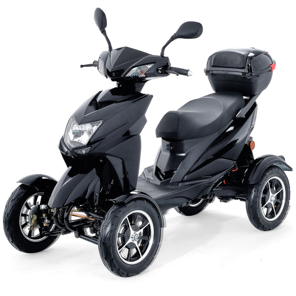 Heavy Duty 4 - Wheel Mobility Scooters for Seniors & Adults 450lbs Capacity - 40 Miles 3 - Speed Long Range, 500W All Terrain Electric Recreational Scooter Wheelchair with 20° Max Climbing Capacity - Powersport Electric Scooters