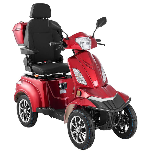Heavy Duty 4 - Wheel Mobility Scooters for Seniors & Adults, 500lbs Capacity, 21.5 Miles 3 - Speed Long Range, 1000W All Terrain Electric Recreational Scooter Wheelchair, 20° Max Climbing Capacity - Powersport Electric Scooters