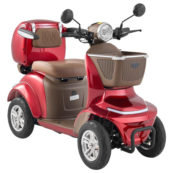 Heavy Duty 4 - Wheel Mobility Scooters for Seniors & Adults, 500lbs Capacity, 21.5 Miles 3 - Speed Long Range, 1000W All Terrain Electric Recreational Scooter Wheelchair, 20° Max Climbing Capacity - Powersport Electric Scooters