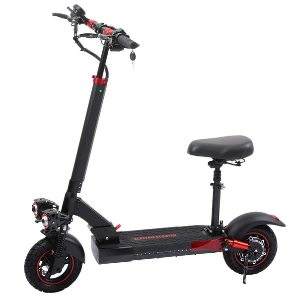 WHOSU 800W Electric Scooter for Adults - 25 MPH, 30 Mile Range, 10" Off - Road Tires, Foldable E - Scooter w/Dual Brakes & LED Lights - Powersport Electric Scooters
