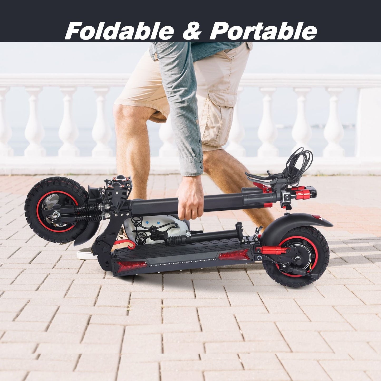 WHOSU Adult Electric Scooter with Removable Seat, 1200W Motor, Max 35mph, 33 Miles, 11" Off Road Tires, Fast Electric Scooter for Adults, E Scooter w/ 4 Braking System - Powersport Electric Scooters