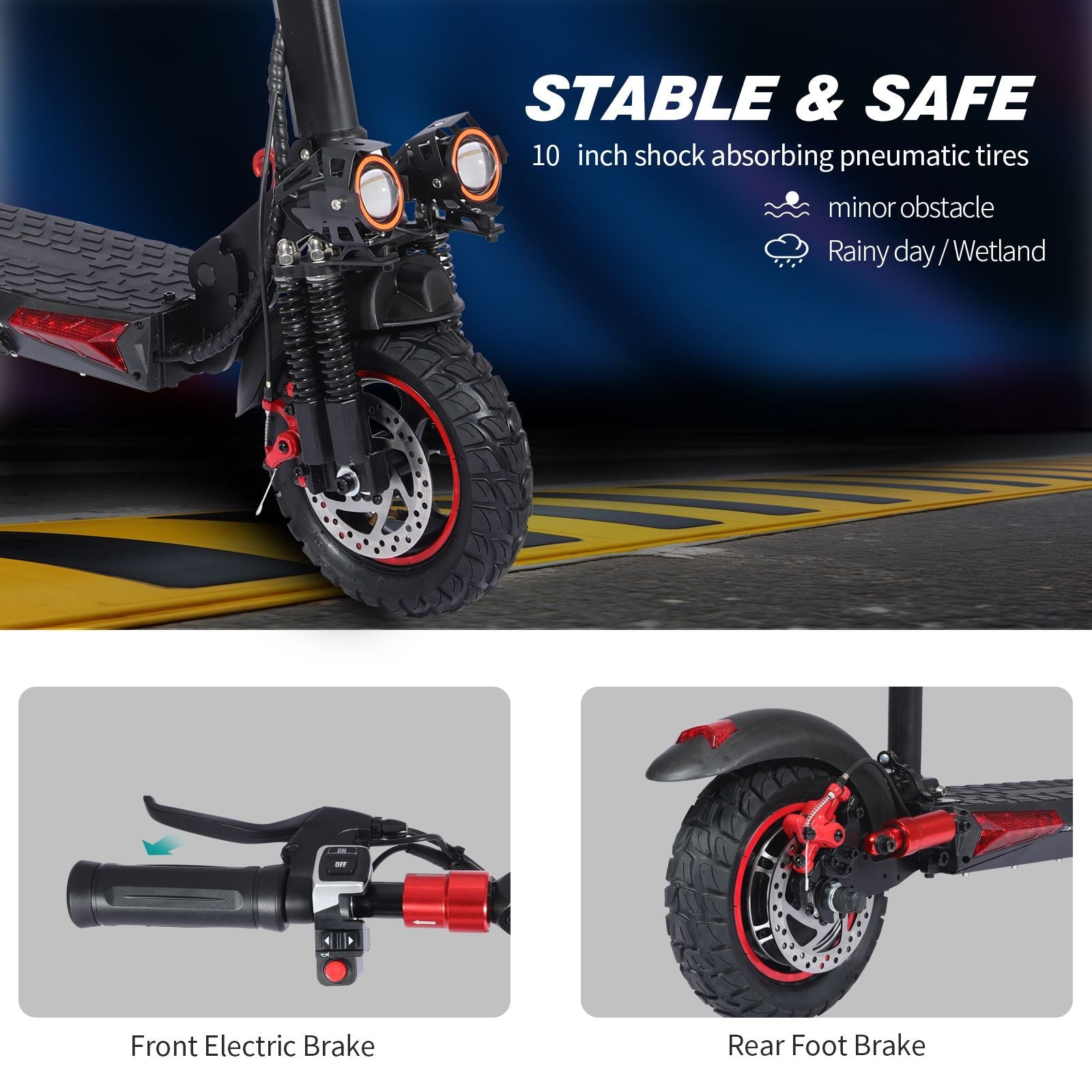 WHOSU Adult Electric Scooter with Removable Seat, 1200W Motor, Max 35mph, 33 Miles, 11" Off Road Tires, Fast Electric Scooter for Adults, E Scooter w/ 4 Braking System - Powersport Electric Scooters