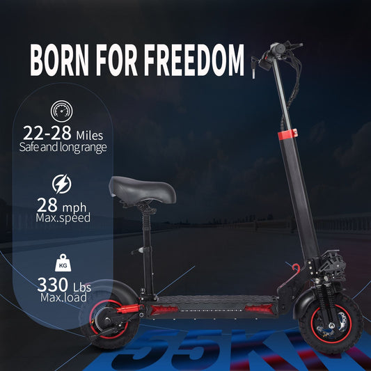 WHOSU Adult Electric Scooter with Removable Seat, 1200W Motor, Max 35mph, 33 Miles, 11" Off Road Tires, Fast Electric Scooter for Adults, E Scooter w/ 4 Braking System - Powersport Electric Scooters