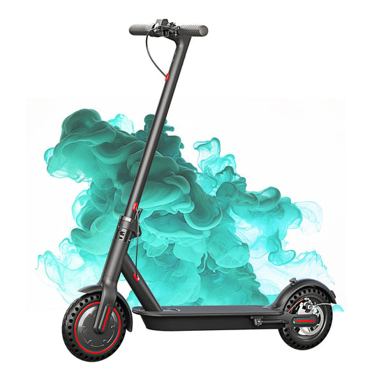 WHOSU Electric Scooter Adults, 8.5"Tire, 19Mph Top Speed, 19 Miles Long Range, Folding Escooter for Adults and Teens with Dual Braking, Dual Suspension, App - Powersport Electric Scooters