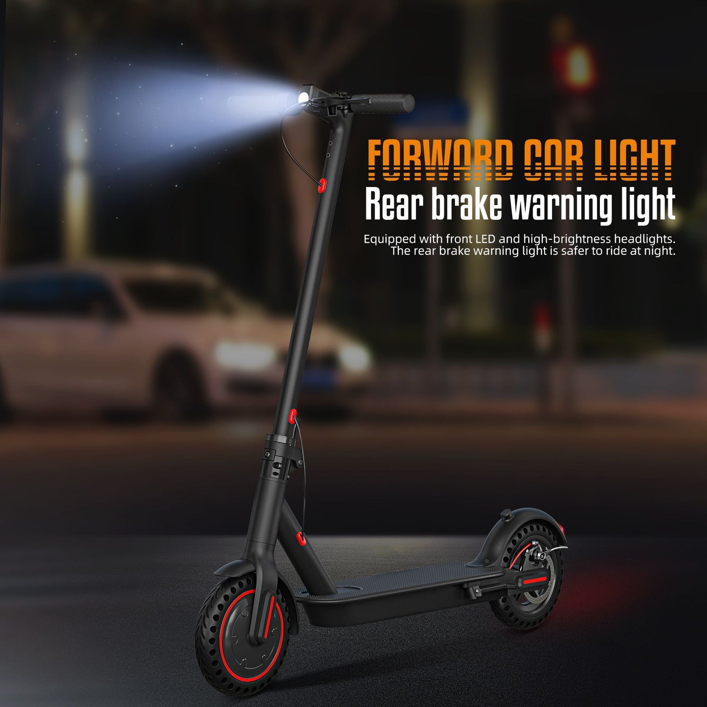 WHOSU Electric Scooter for Adults - 350W Motor, 19 MPH, 19 Mile Range, 8.5" Solid Tires, Foldable Commuting E - Scooter w/Dual Brake, App Control & Phone Holder - Powersport Electric Scooters