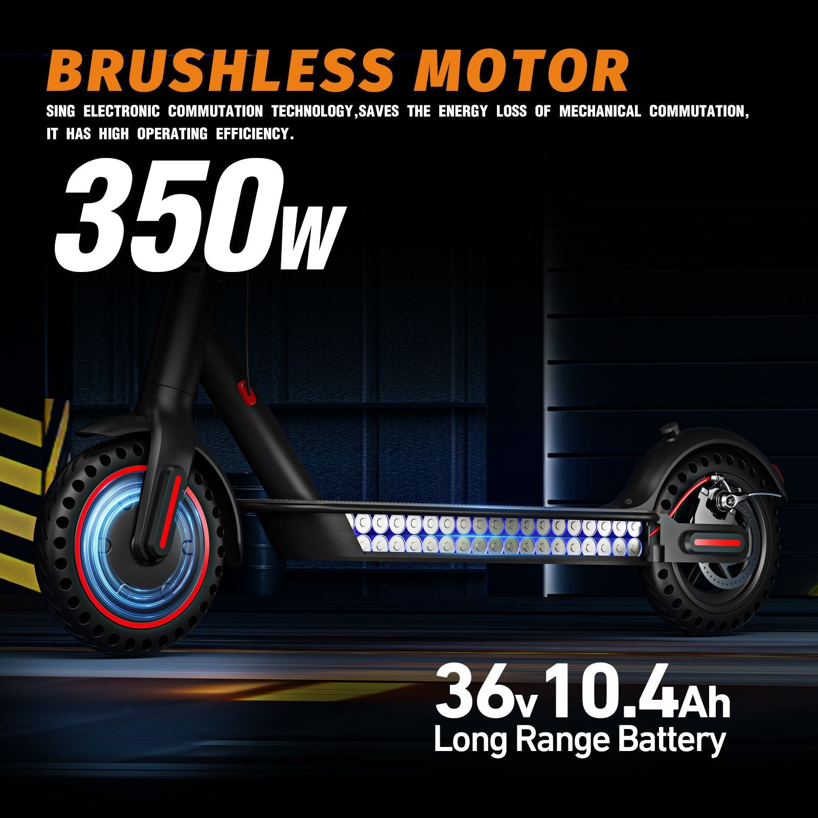 WHOSU Electric Scooter for Adults - 350W Motor, 19 MPH, 19 Mile Range, 8.5" Solid Tires, Foldable Commuting E - Scooter w/Dual Brake, App Control & Phone Holder - Powersport Electric Scooters