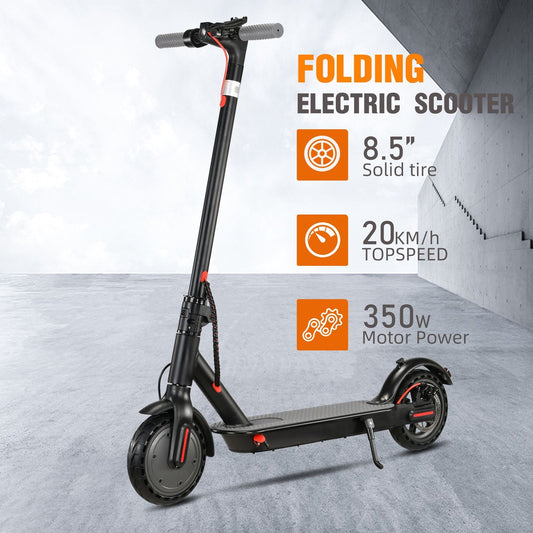 WHOSU Electric Scooter for Adults & Teens - 350W Motor, 19 MPH Top Speed, 19 Mile Range, 8.5" Solid Tires, Foldable Commuting E - Scooter with Dual Brake System & APP Control, Portable Design - Powersport Electric Scooters