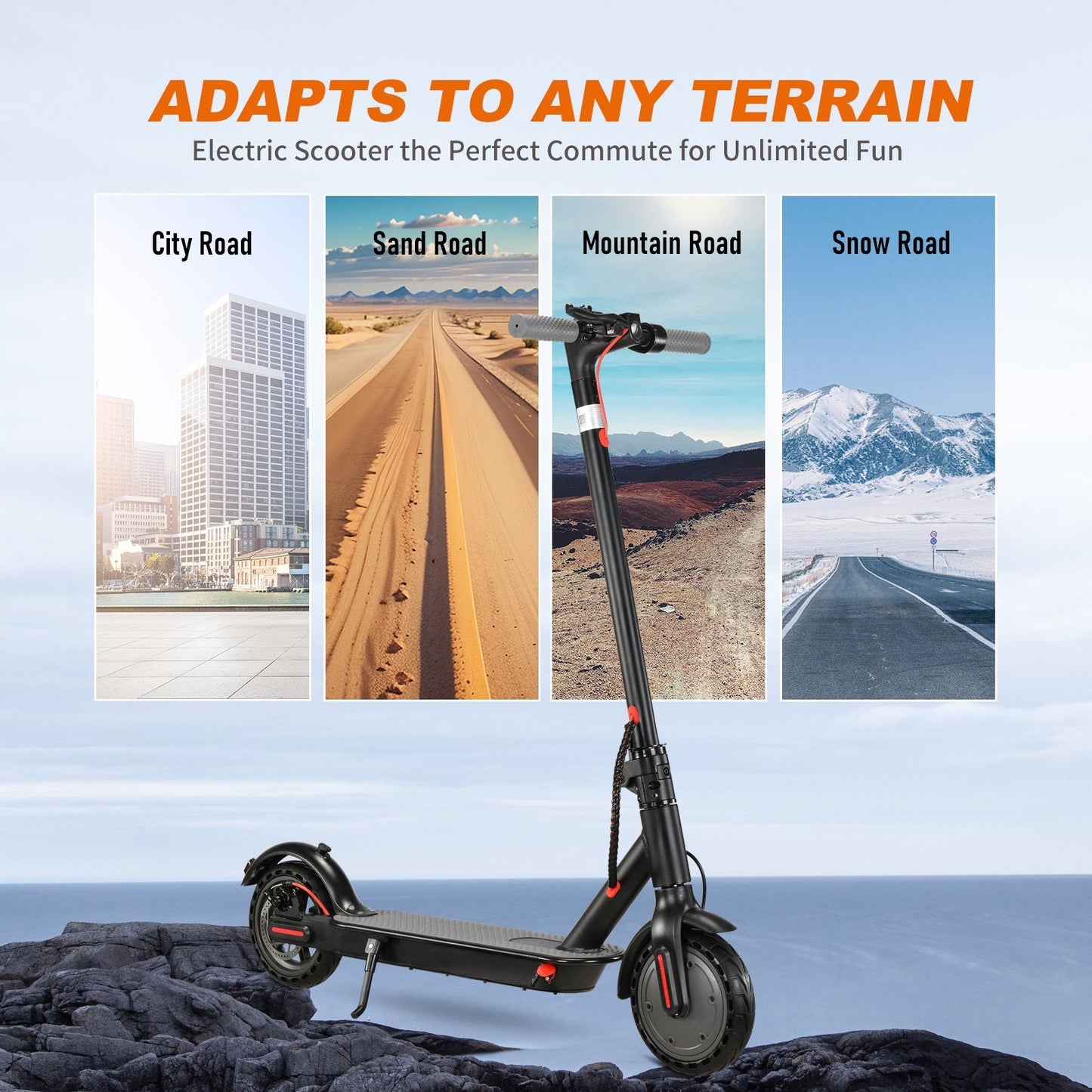 WHOSU Electric Scooter for Adults & Teens - 350W Motor, 19 MPH Top Speed, 19 Mile Range, 8.5" Solid Tires, Foldable Commuting E - Scooter with Dual Brake System & APP Control, Portable Design - Powersport Electric Scooters