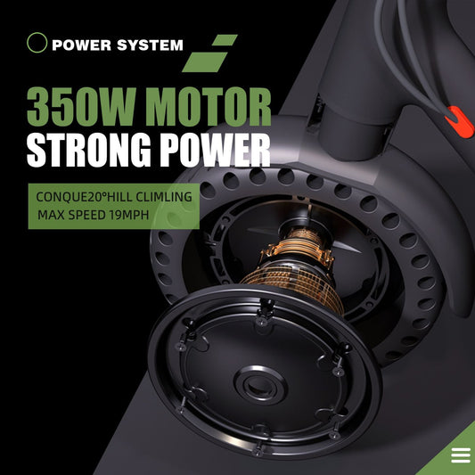 WHOSU J03 PRO Electric Scooter 8.5Tires Up to 17/22 Miles Range 350W Motor 19 MPH Portable Folding Commuting Electric Scooter Adults with Double Braking System and App - Powersport Electric Scooters