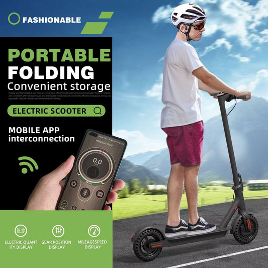 WHOSU J03 PRO Electric Scooter 8.5Tires Up to 17/22 Miles Range 350W Motor 19 MPH Portable Folding Commuting Electric Scooter Adults with Double Braking System and App - Powersport Electric Scooters